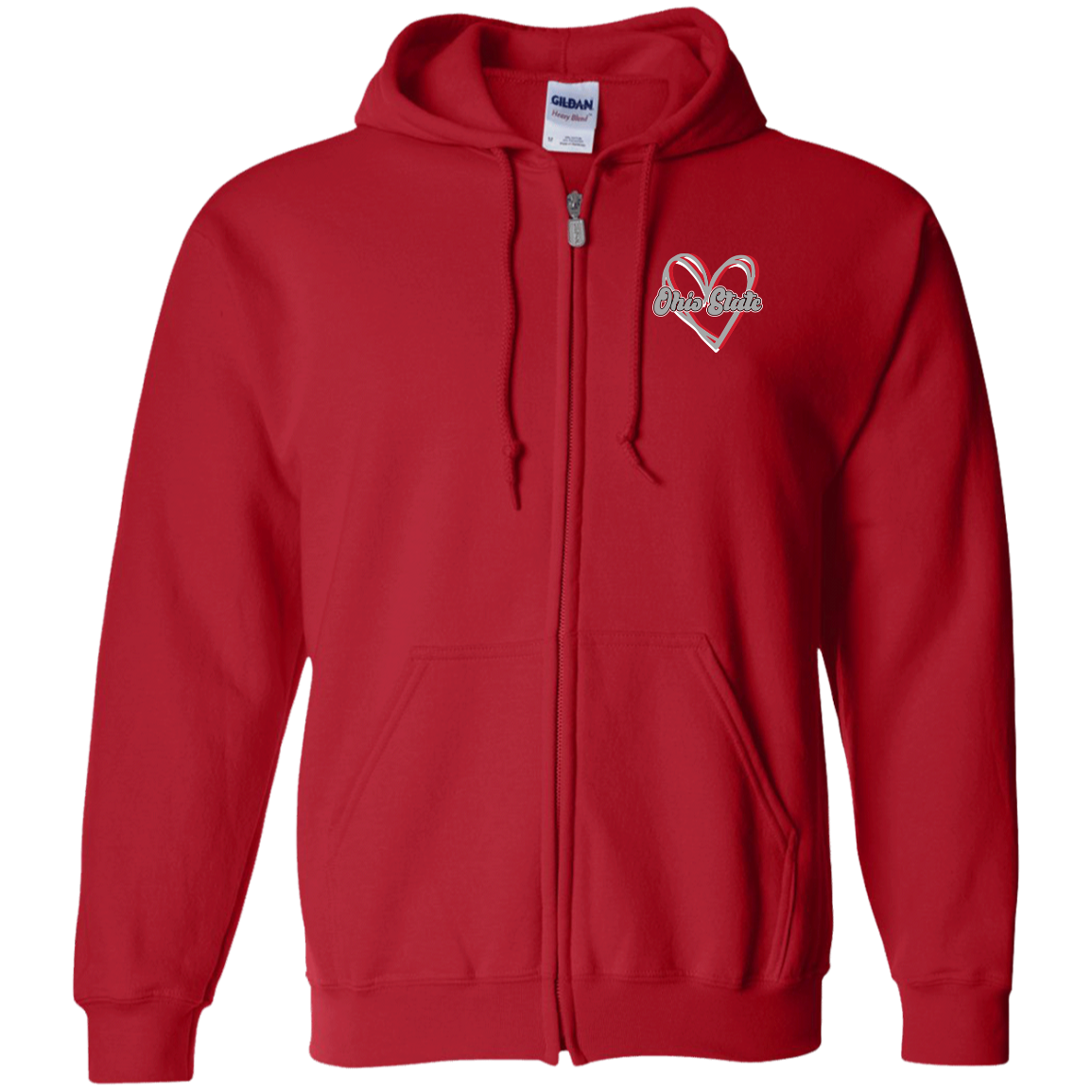 HEART Ohio State Zip Up Hooded Sweatshirt