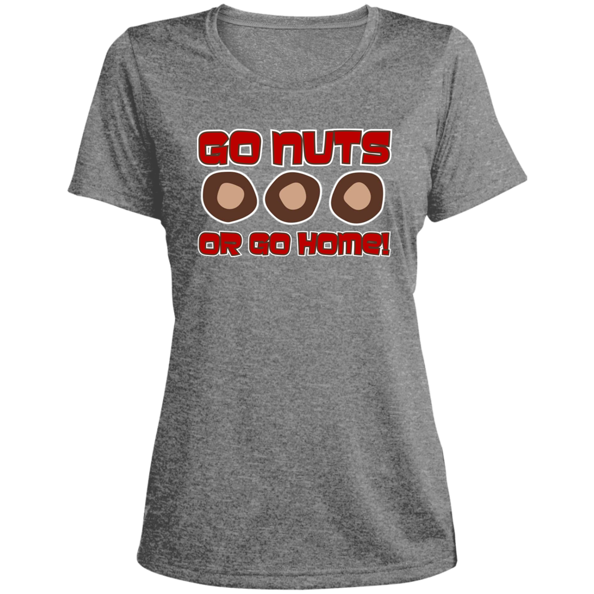 NUTS Ohio State Ladies' Heather Scoop Neck Performance Tee