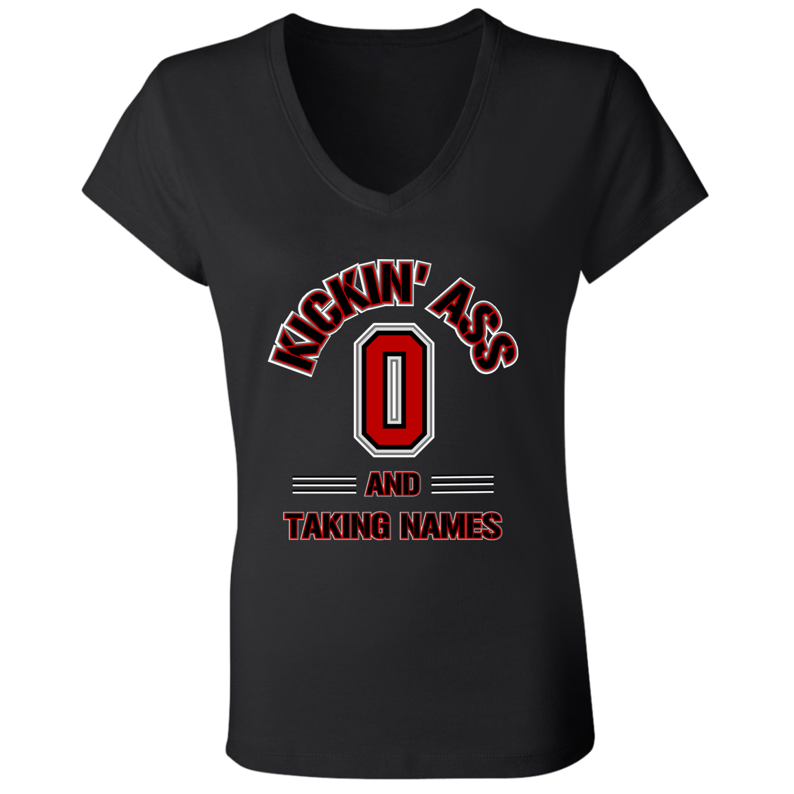 KICKIN Ohio State Ladies' Jersey V-Neck T-Shirt