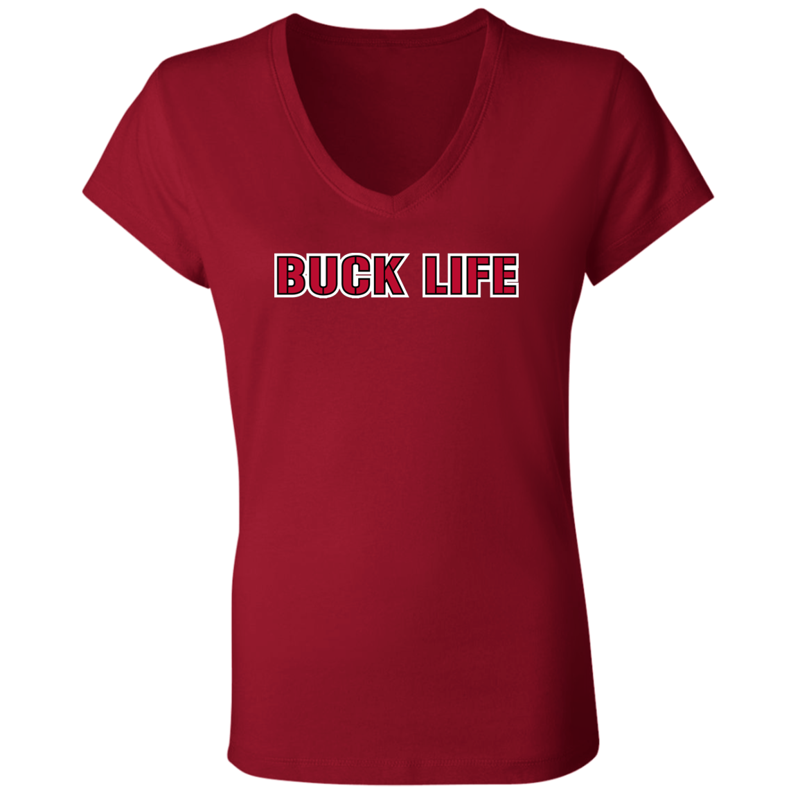 BUCKLIFE Ohio State Ladies' Jersey V-Neck T-Shirt