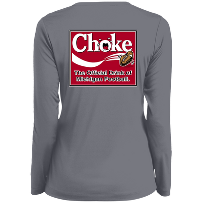 MICHIGAN CHOKE Ohio State Ladies' Moisture-Wicking Long Sleeve V-Neck Tee