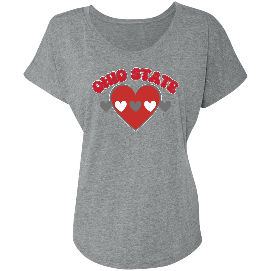 LOVE Ohio State Ladies' Triblend Dolman Sleeve