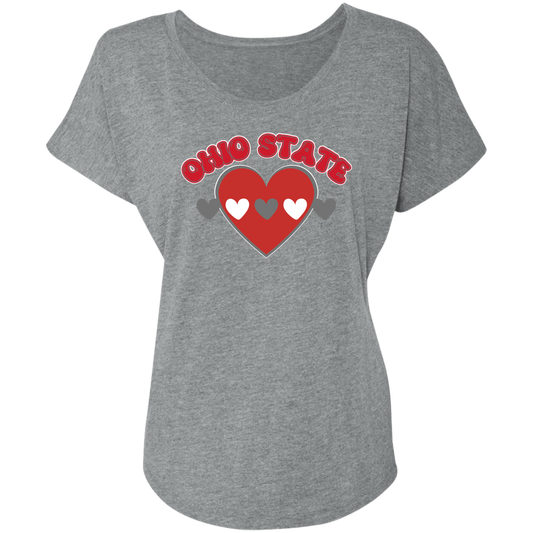 LOVE Ohio State Ladies' Triblend Dolman Sleeve