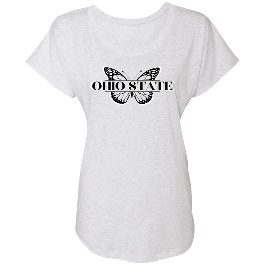 BUTTERLY Ohio State Ladies' Triblend Dolman Sleeve