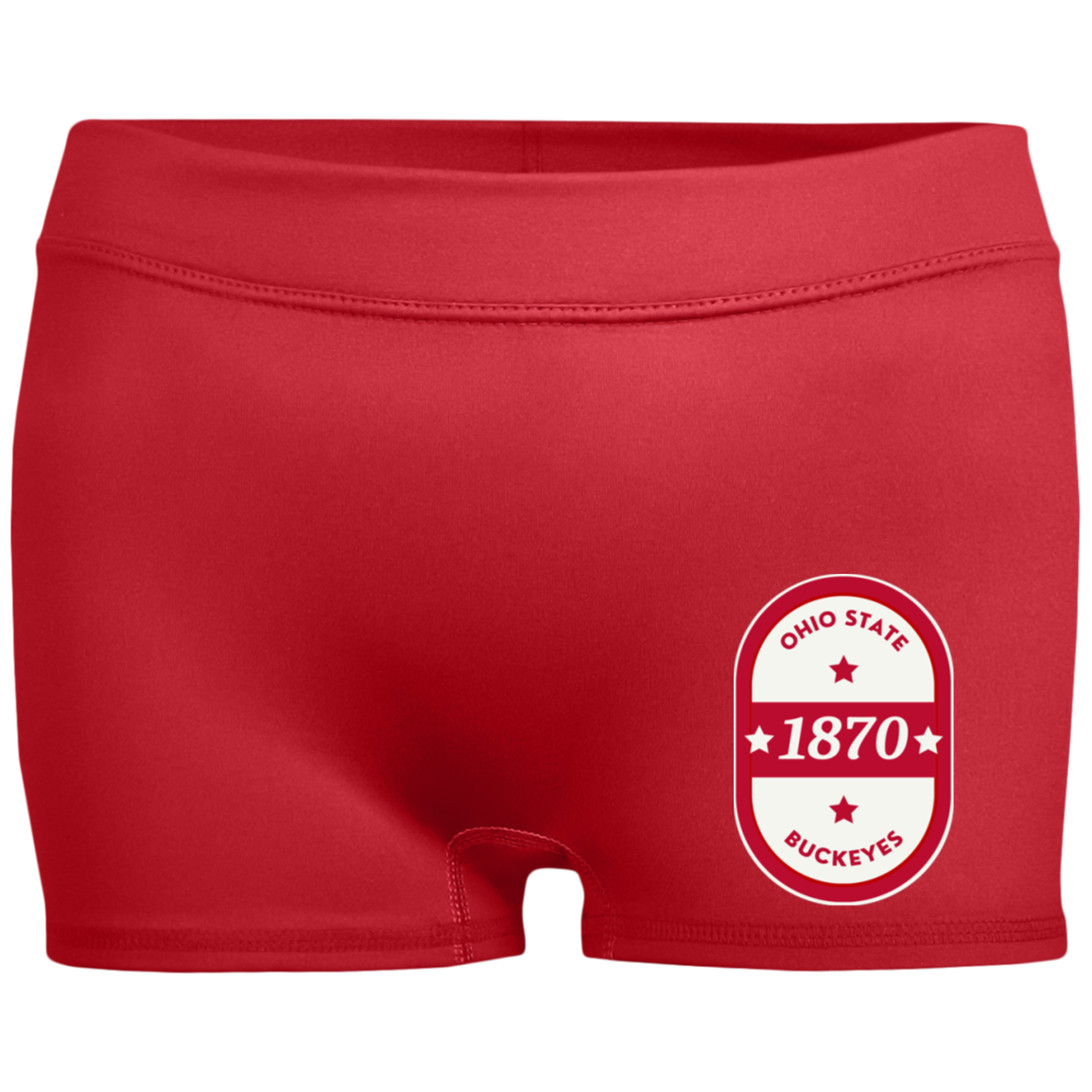 1870 Ohio State Ladies' Fitted Moisture-Wicking 2.5 inch Inseam Shorts