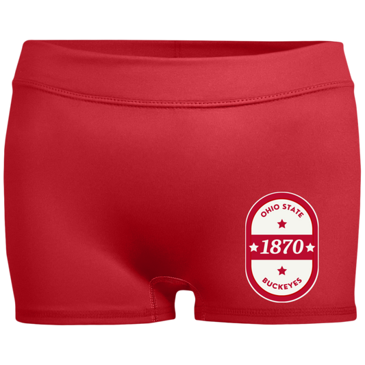 1870 Ohio State Ladies' Fitted Moisture-Wicking 2.5 inch Inseam Shorts