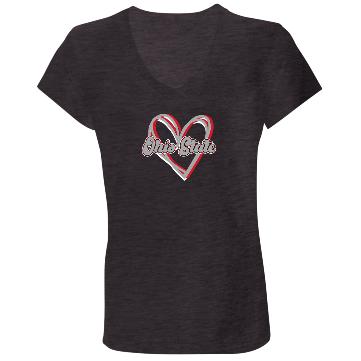 HEART Ohio State Ladies' Jersey V-Neck T-Shirt