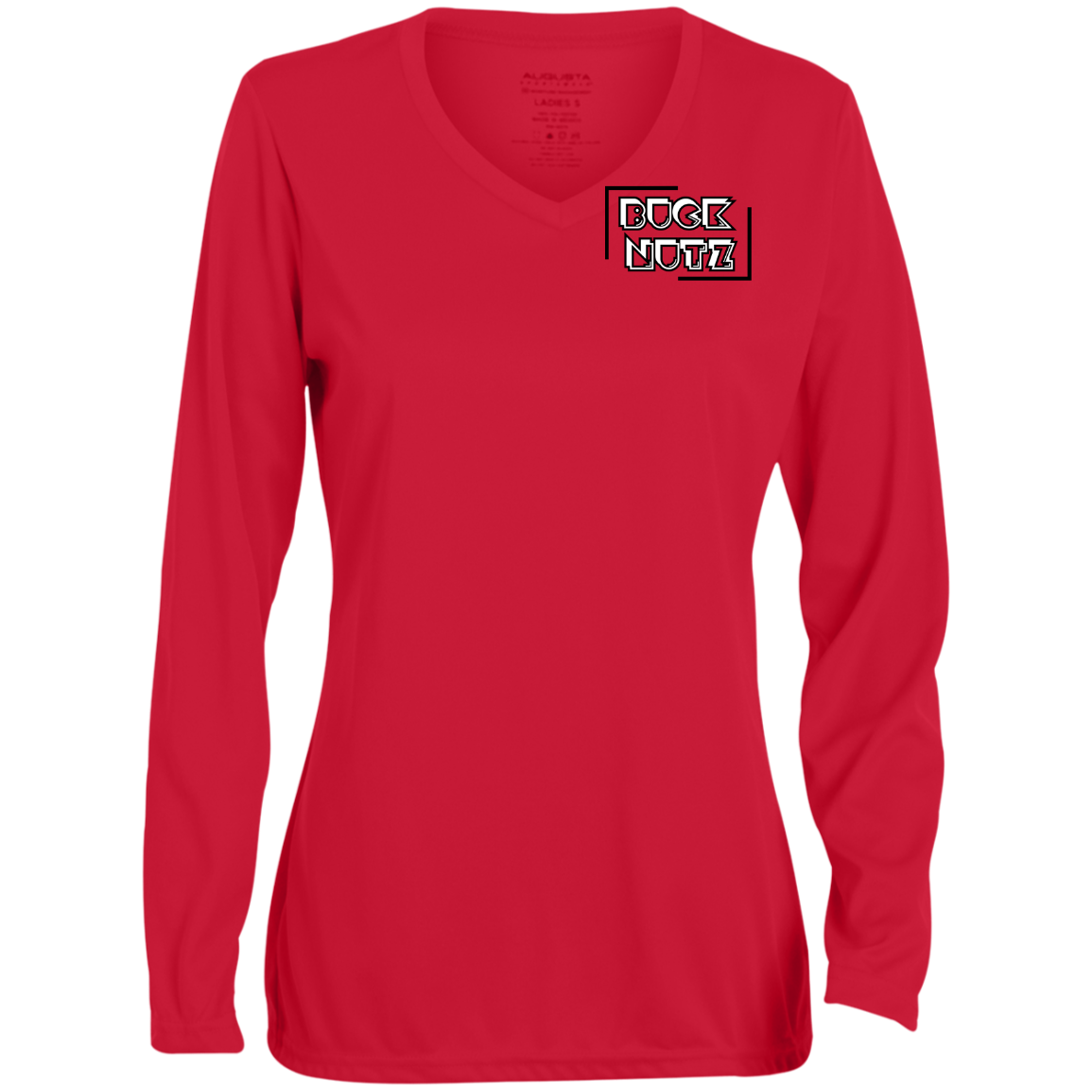 STATEMAN Ohio State Ladies' Moisture-Wicking Long Sleeve V-Neck Tee