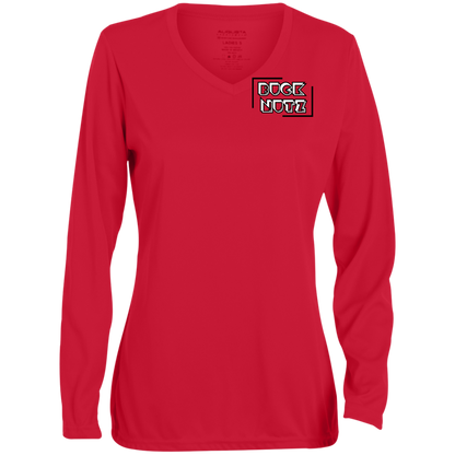 STATEMAN Ohio State Ladies' Moisture-Wicking Long Sleeve V-Neck Tee