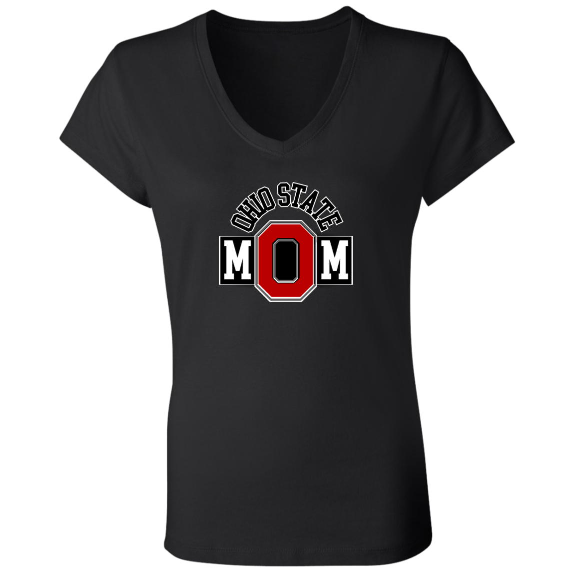 OSUMOM Ohio State Ladies' Jersey V-Neck T-Shirt