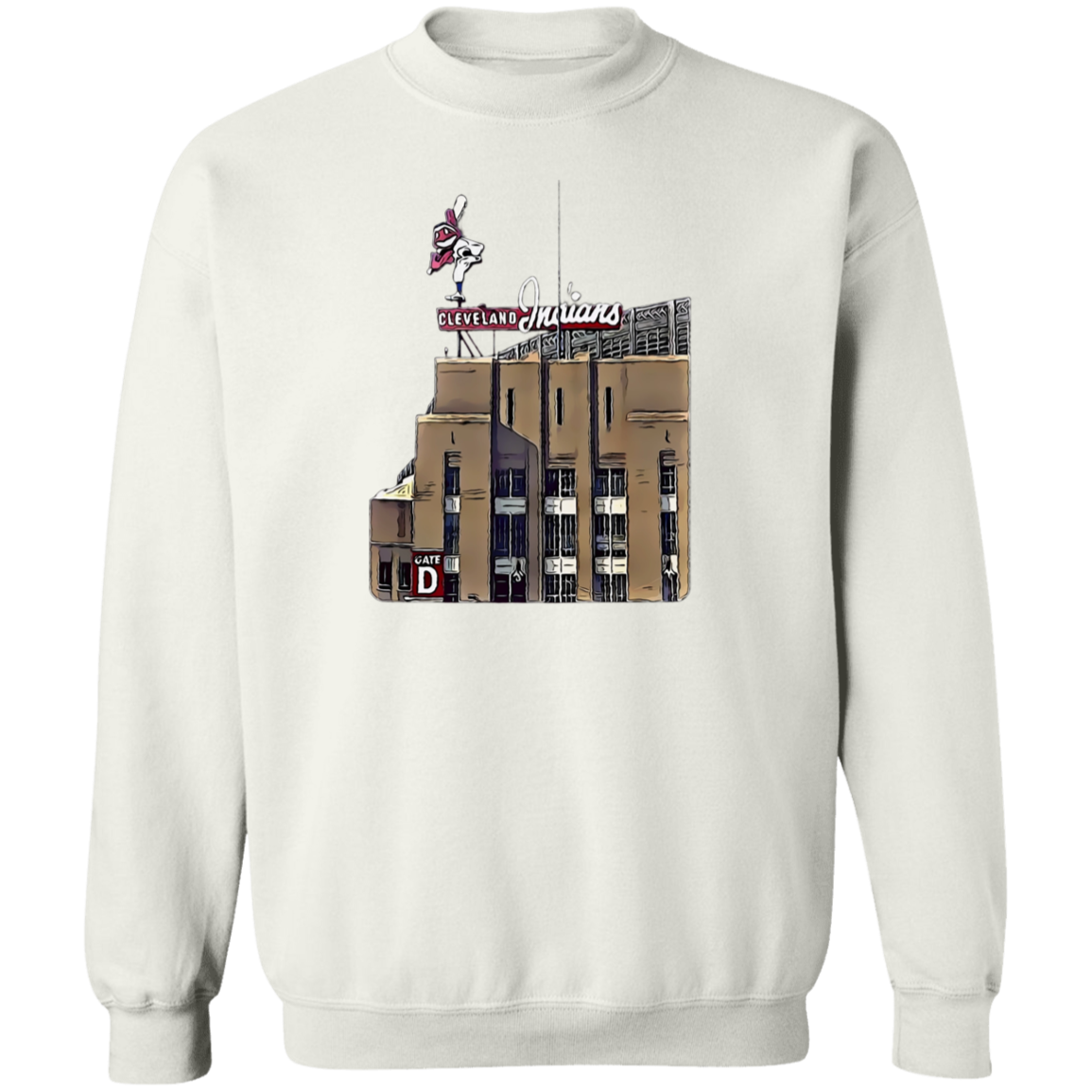 GATE D Cleveland Baseball Crewneck Pullover Sweatshirt