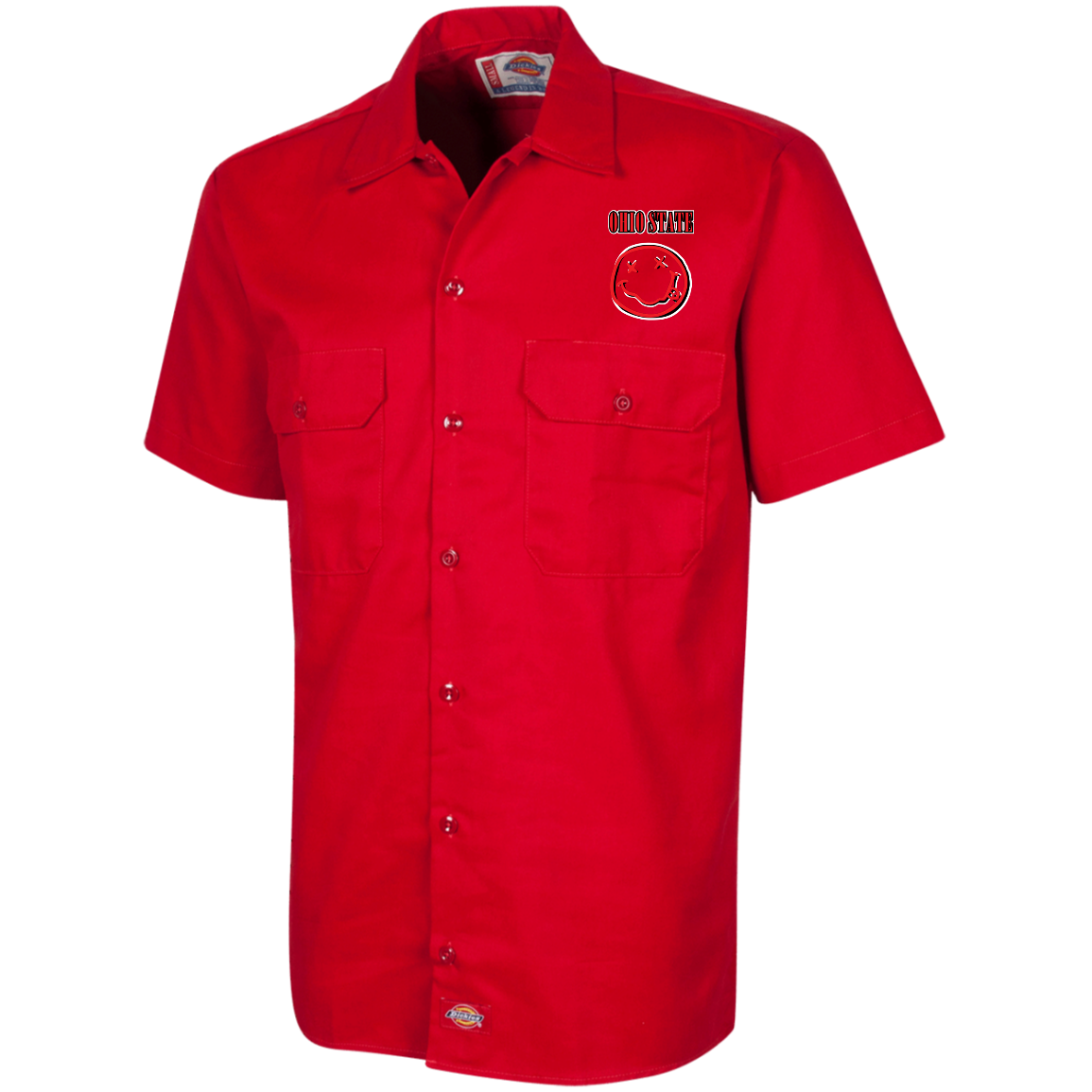 TEAMSPIRIT Ohio State Dickies Men's Short Sleeve Workshirt