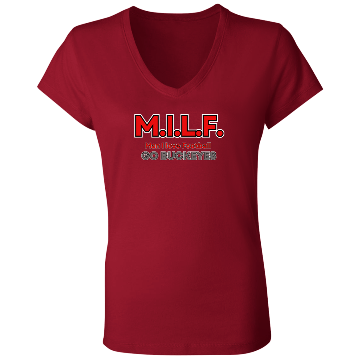 MILFS Ohio State Ladies' Jersey V-Neck T-Shirt