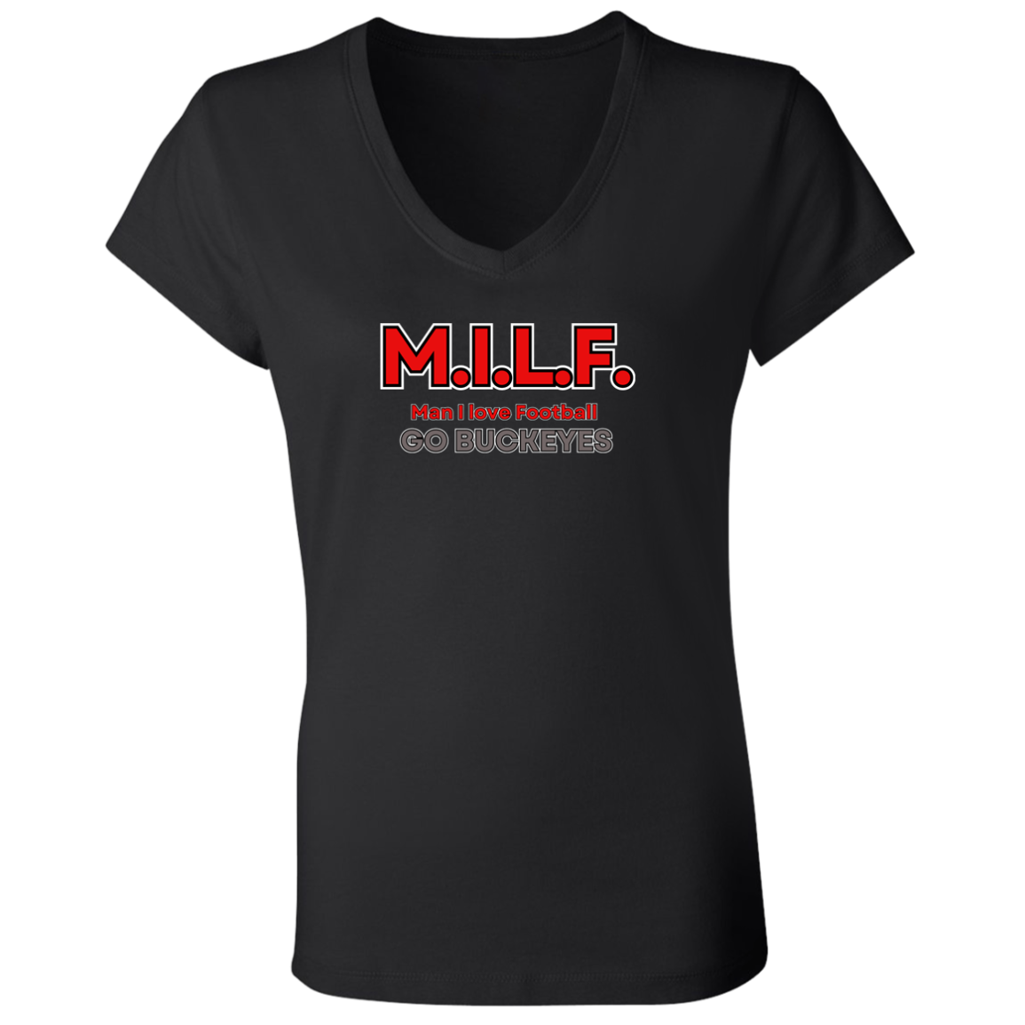 MILFS Ohio State Ladies' Jersey V-Neck T-Shirt