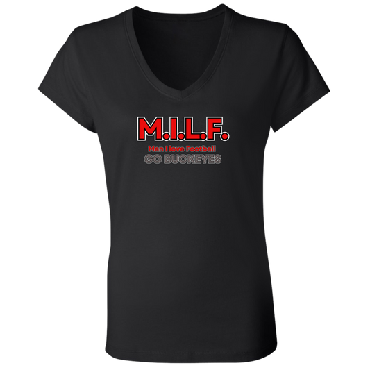 MILFS Ohio State Ladies' Jersey V-Neck T-Shirt