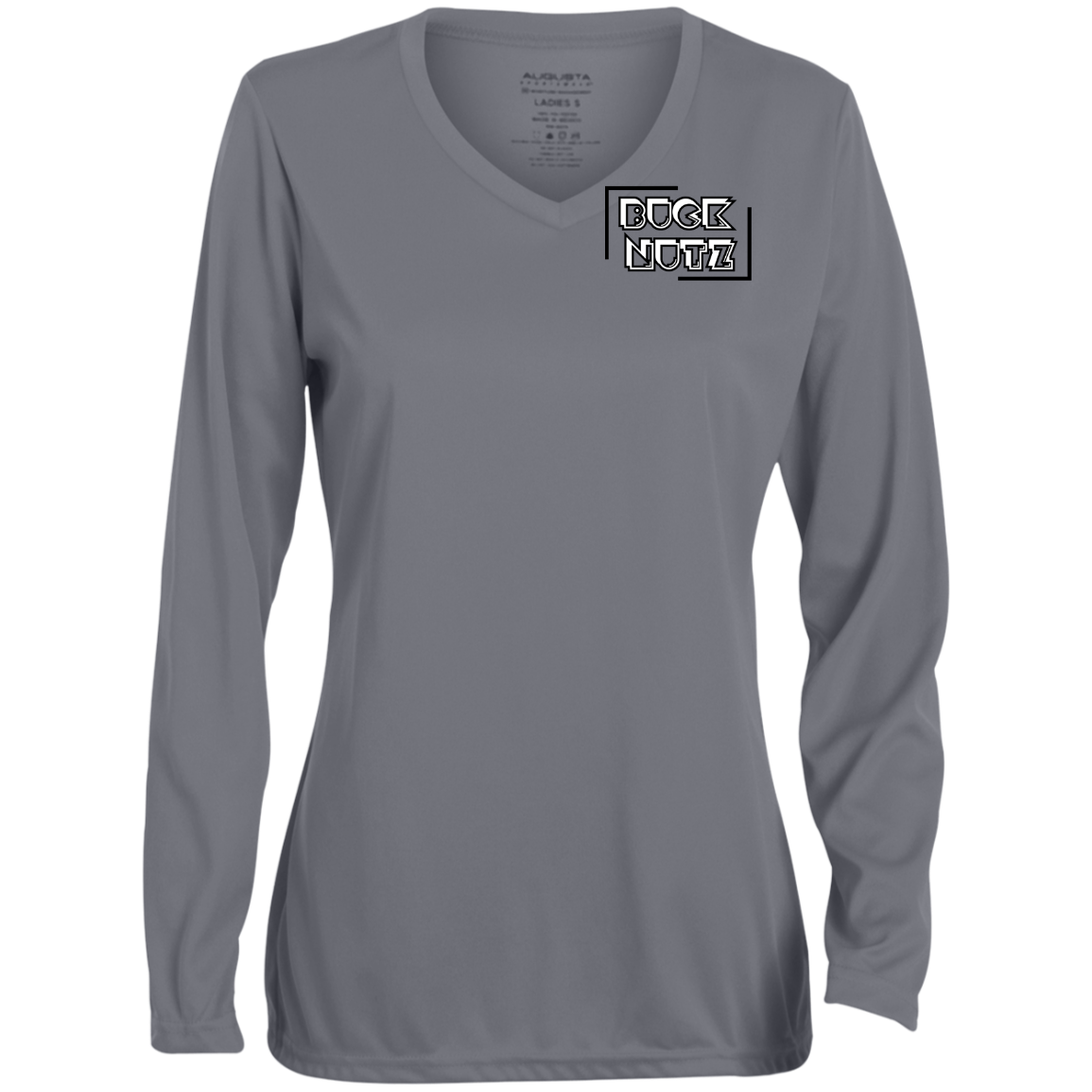 STATEMAN Ohio State Ladies' Moisture-Wicking Long Sleeve V-Neck Tee