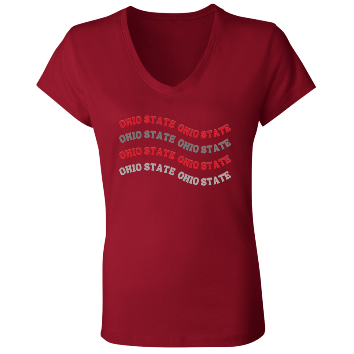 WAVE Ohio State Ladies' Jersey V-Neck T-Shirt