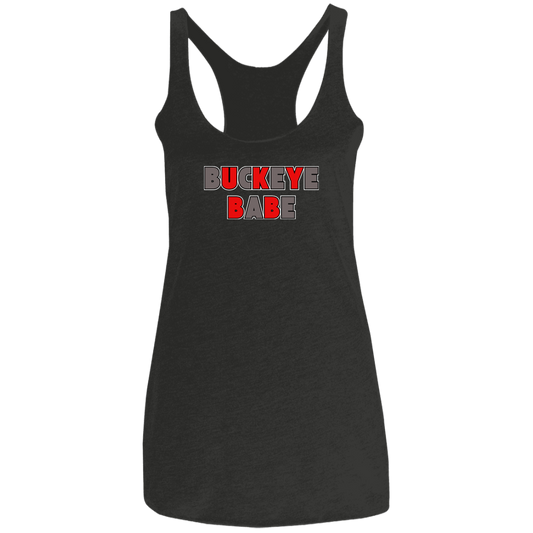 BUCKBABE Ohio State Ladies' Triblend Racerback Tank