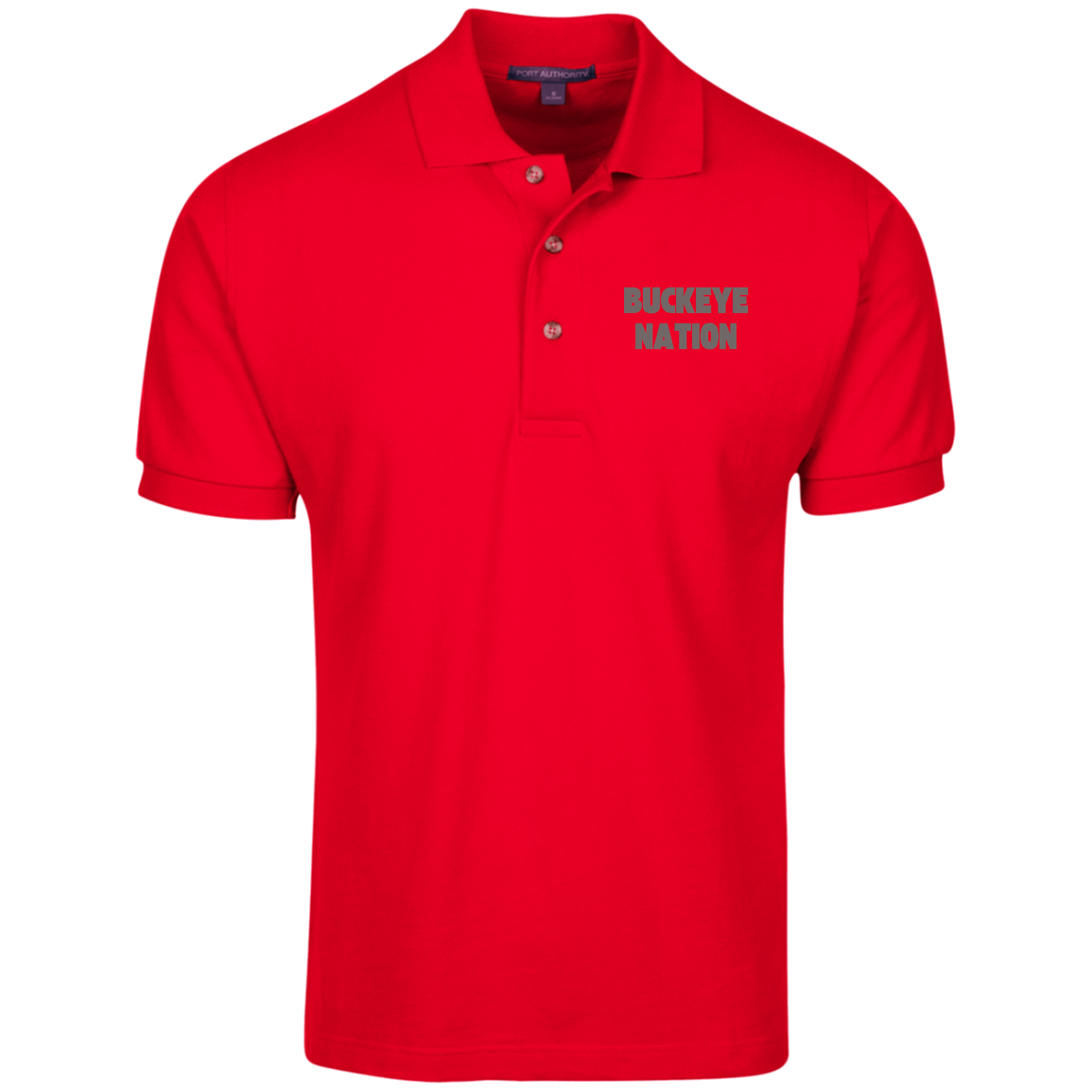 NATION Ohio State Cotton Pique Knit Polo