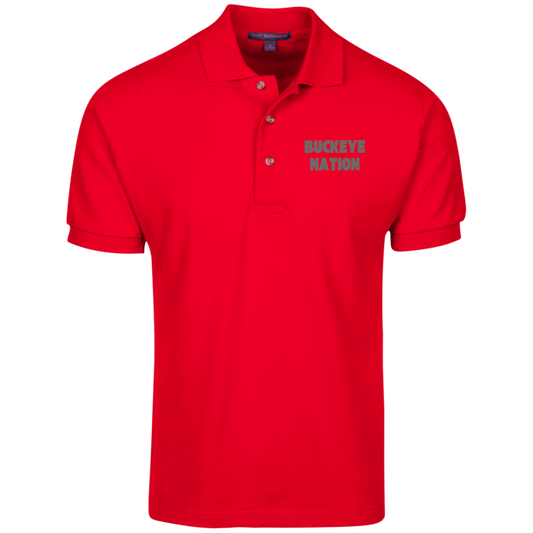 NATION Ohio State Cotton Pique Knit Polo