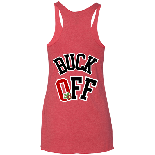 BUCK OFF Ohio State Ladies' Triblend Racerback Tank