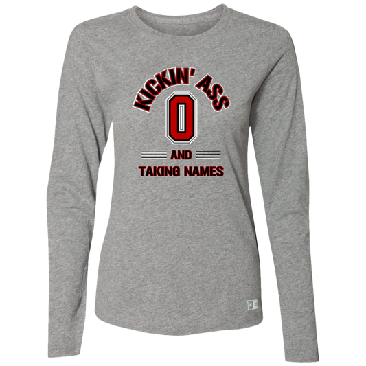 KICKIN Ohio State Ladies’ Essential Dri-Power Long Sleeve Tee