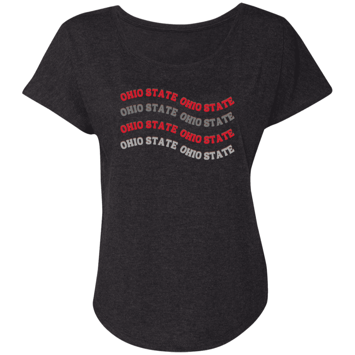 WAVE Ohio State Ladies' Triblend Dolman Sleeve