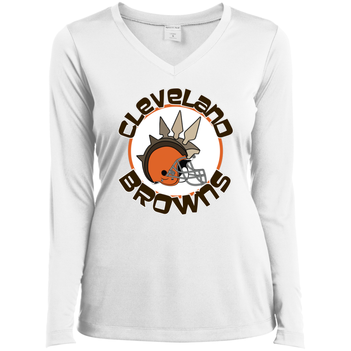 Cleveland 80'S Ladies’ Long Sleeve Performance V-Neck Tee