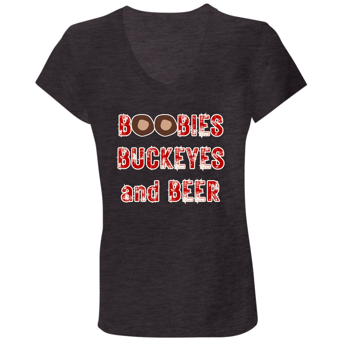 BOOBIES Ohio State Ladies' Jersey V-Neck T-Shirt