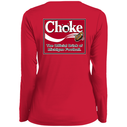 MICHIGAN CHOKE Ohio State Ladies' Moisture-Wicking Long Sleeve V-Neck Tee