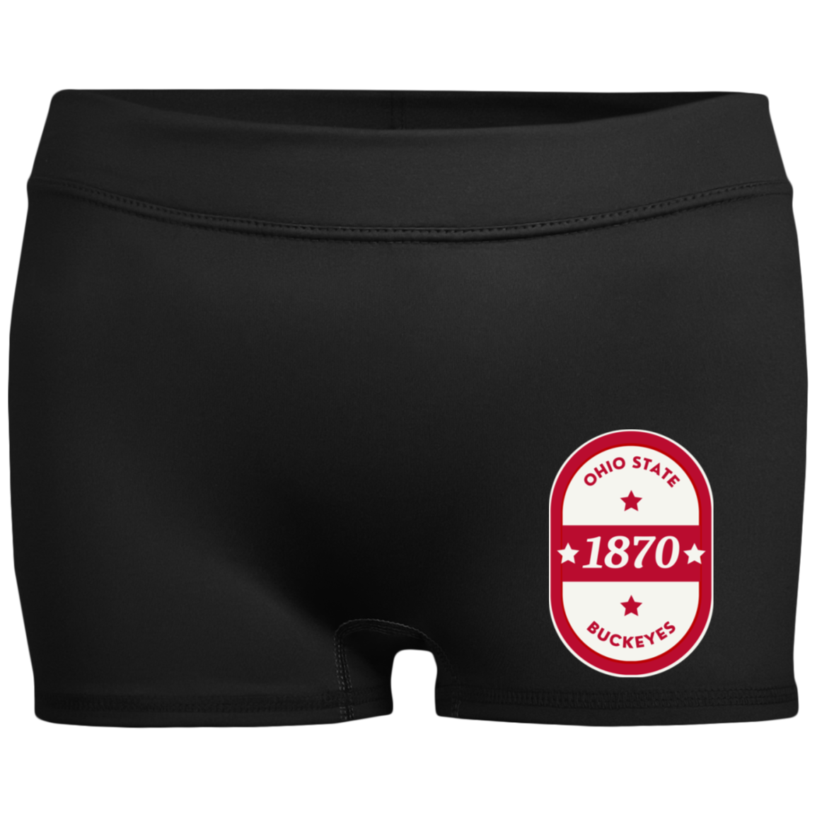 1870 Ohio State Ladies' Fitted Moisture-Wicking 2.5 inch Inseam Shorts