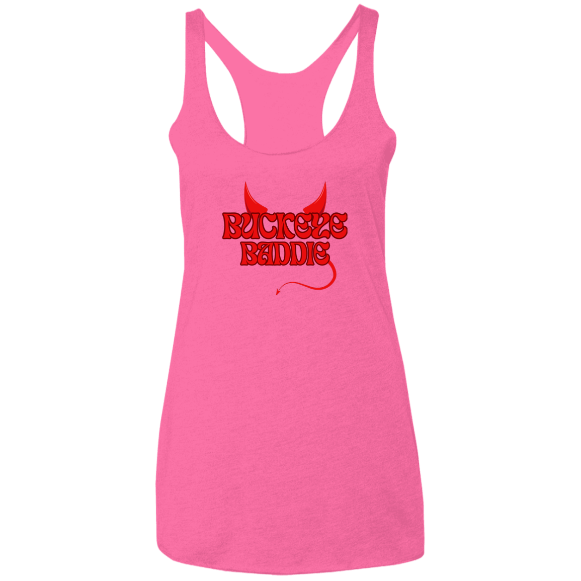 BADDIE Ohio State Ladies' Triblend Racerback Tank