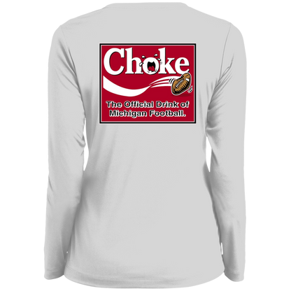 MICHIGAN CHOKE Ohio State Ladies' Moisture-Wicking Long Sleeve V-Neck Tee