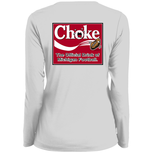 MICHIGAN CHOKE Ohio State Ladies' Moisture-Wicking Long Sleeve V-Neck Tee