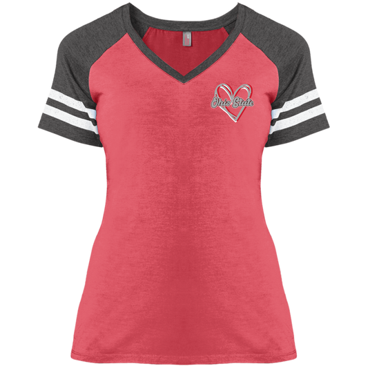 HEART Ohio State Ladies' Game V-Neck T-Shirt