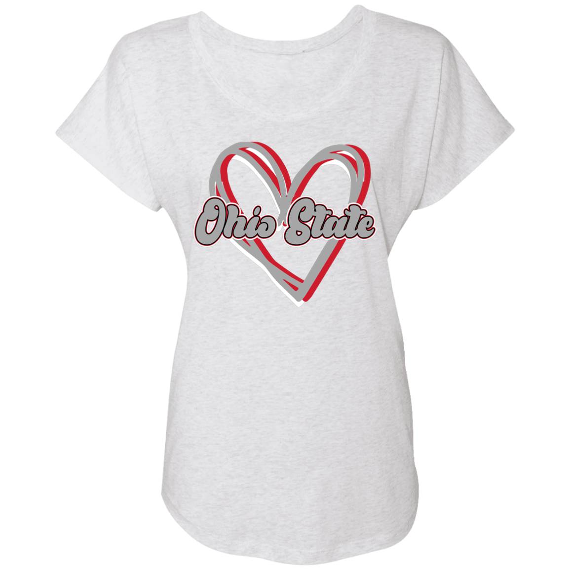 HEART Ohio State Ladies' Triblend Dolman Sleeve