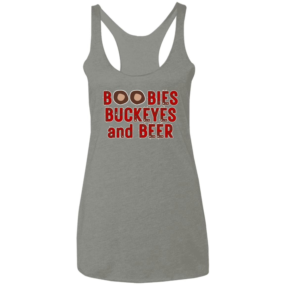 BOOBS Ohio State Ladies' Triblend Racerback Tank