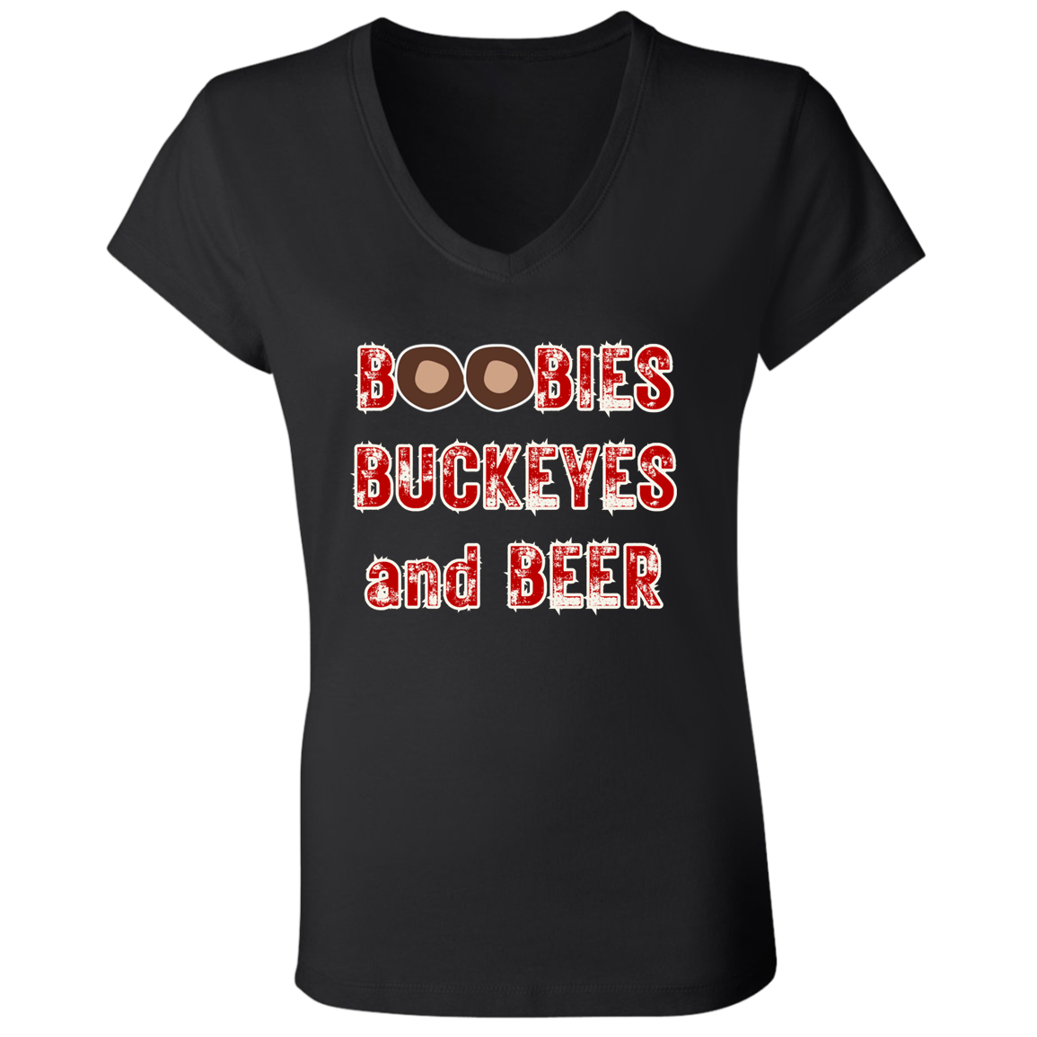 BOOBIES Ohio State Ladies' Jersey V-Neck T-Shirt