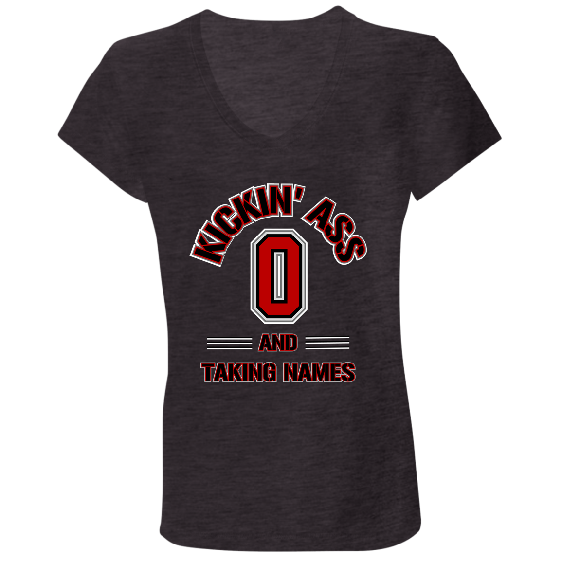 KICKIN Ohio State Ladies' Jersey V-Neck T-Shirt