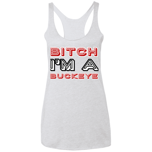 BITCH Ohio State Ladies' Triblend Racerback Tank