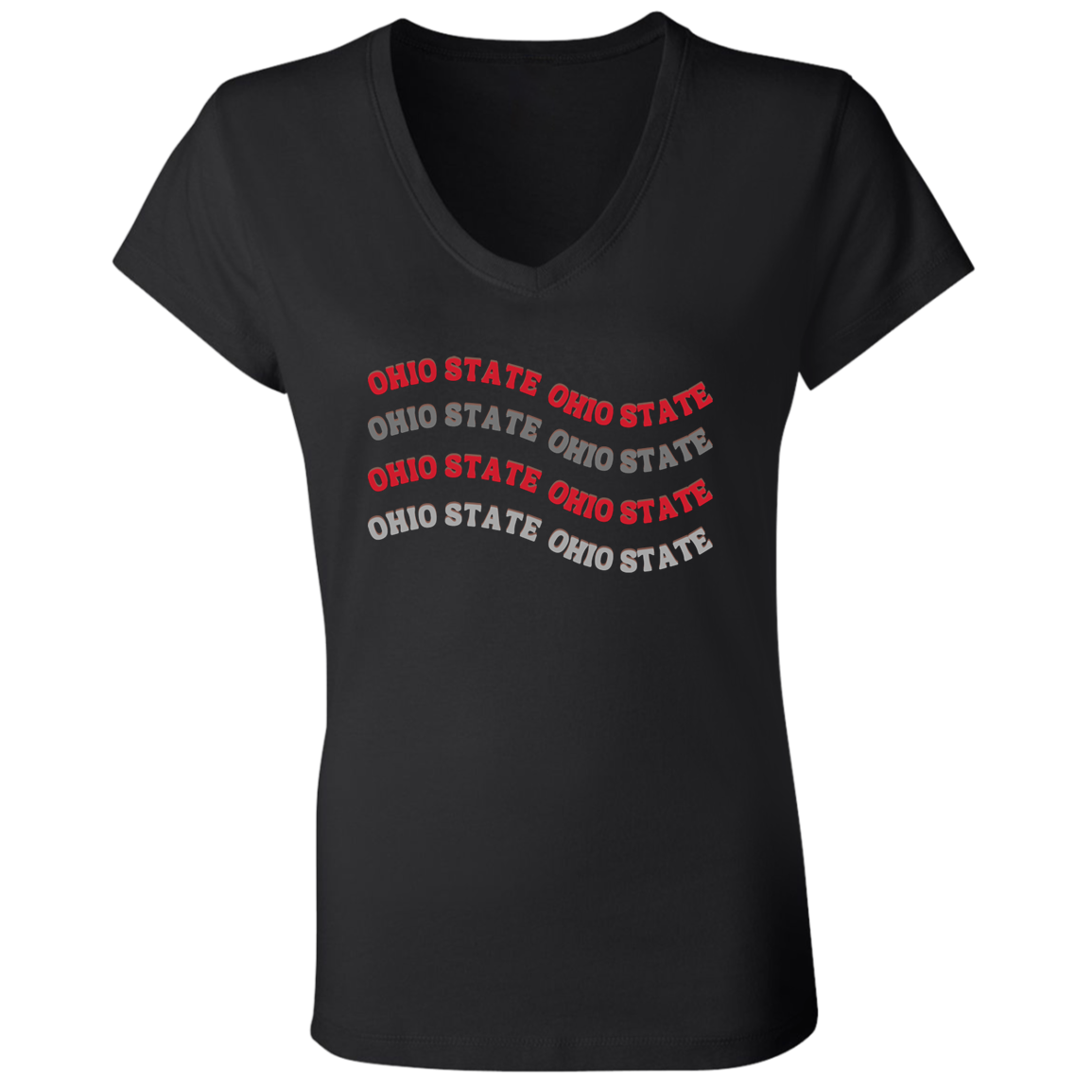 WAVE Ohio State Ladies' Jersey V-Neck T-Shirt