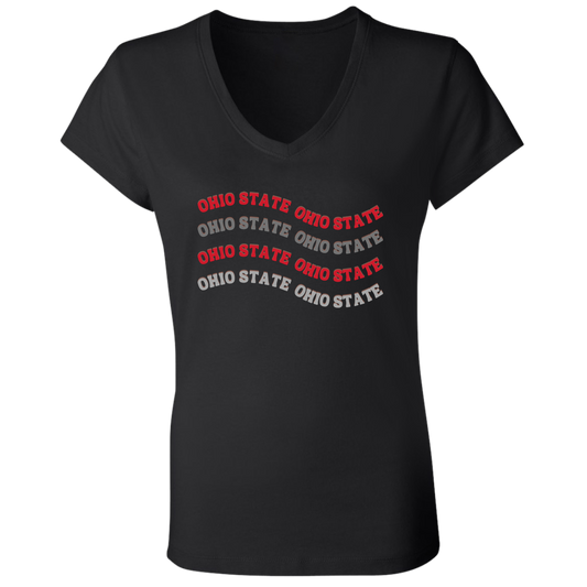 WAVE Ohio State Ladies' Jersey V-Neck T-Shirt