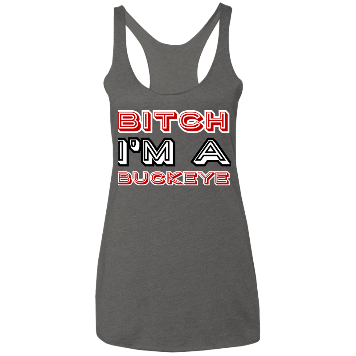 BITCH Ohio State Ladies' Triblend Racerback Tank