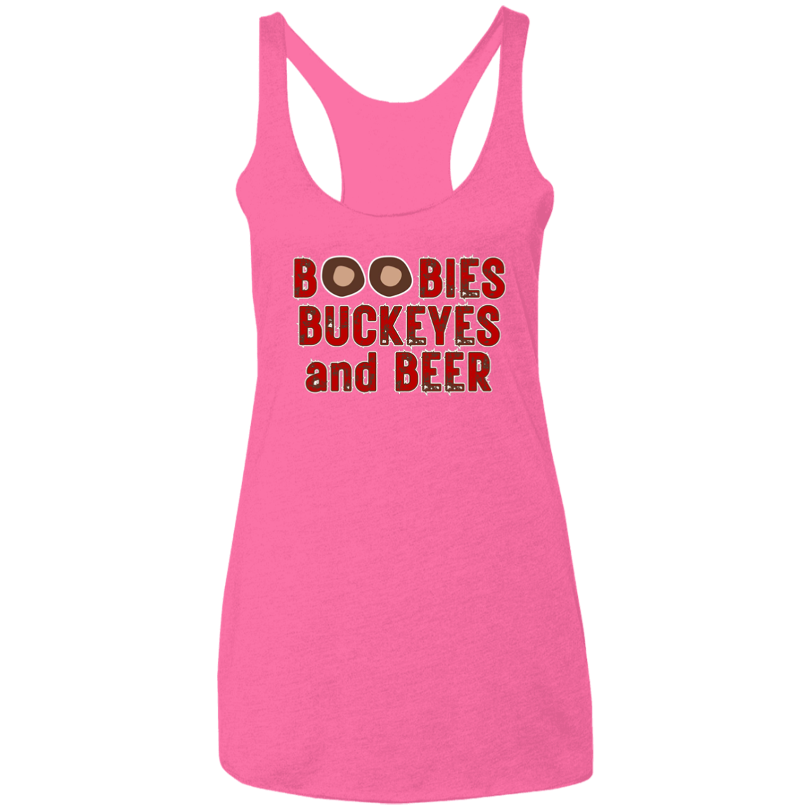 BOOBS Ohio State Ladies' Triblend Racerback Tank