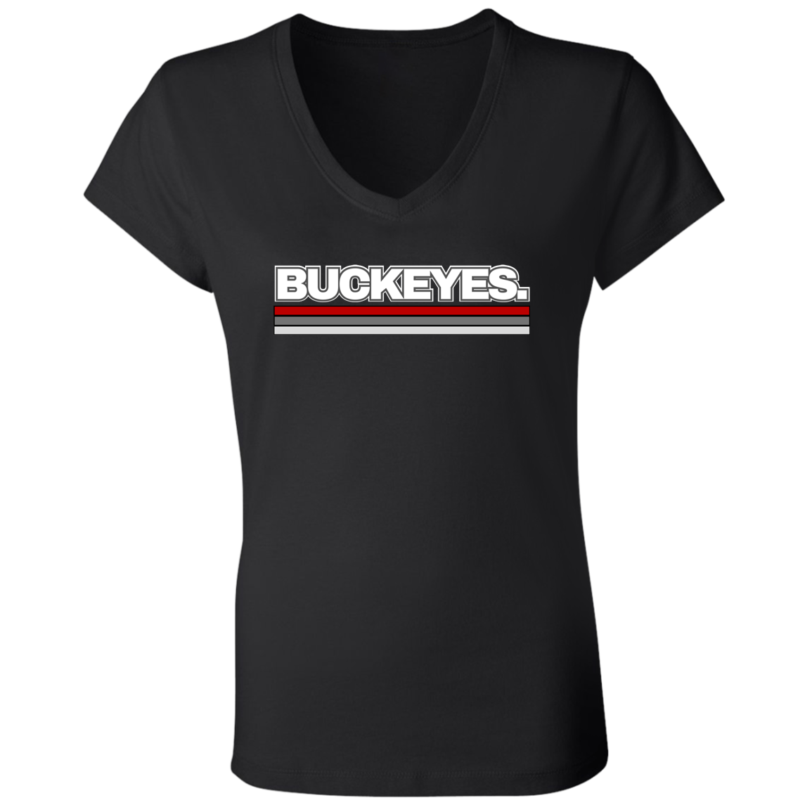 BUCKEYES. Ohio State Ladies' Jersey V-Neck T-Shirt