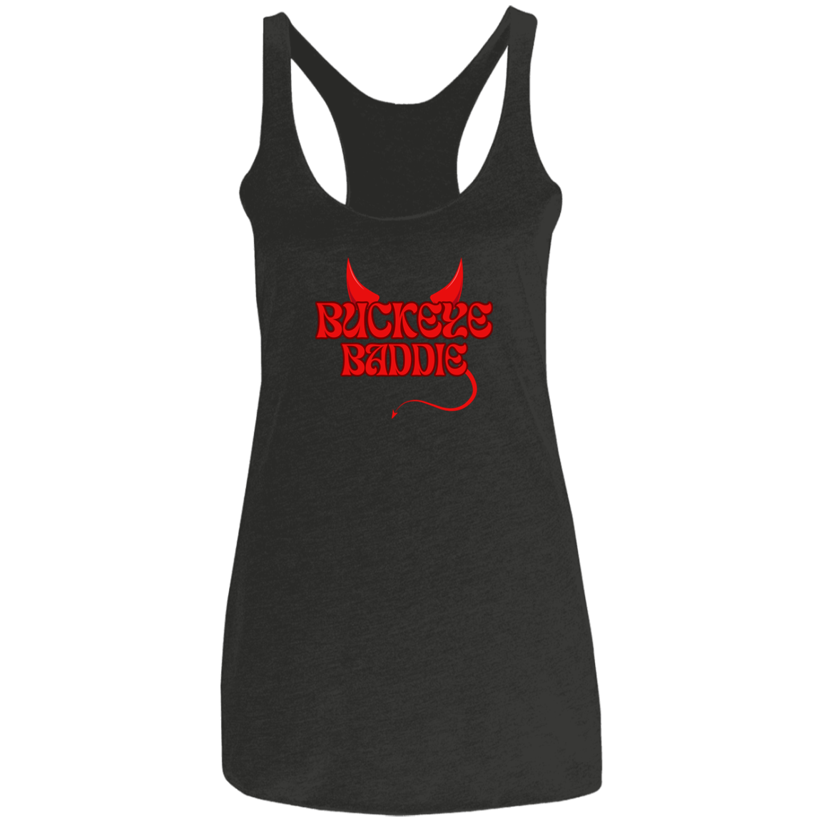 BADDIE Ohio State Ladies' Triblend Racerback Tank