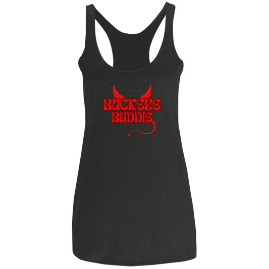 BADDIE Ohio State Ladies' Triblend Racerback Tank