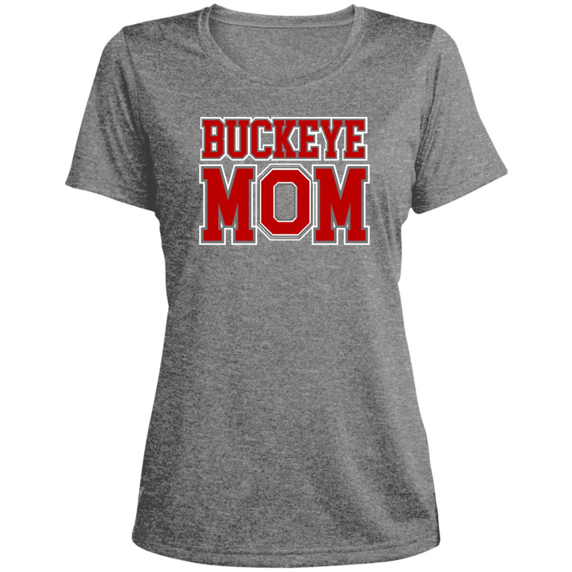 BM Ohio State Ladies' Heather Scoop Neck Performance Tee