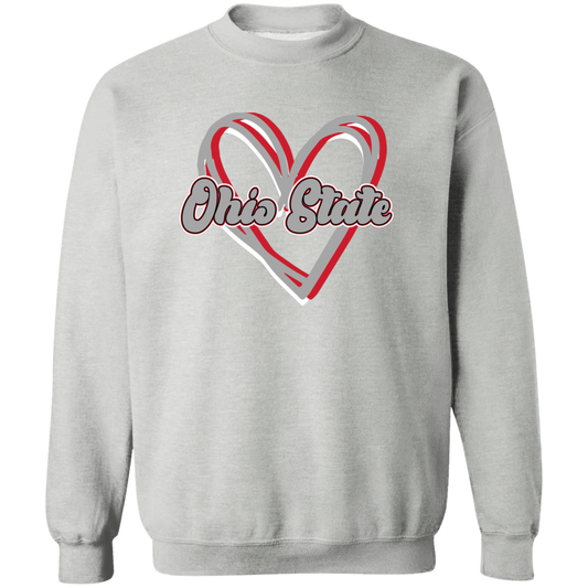 HEART Ohio State Crewneck Pullover Sweatshirt