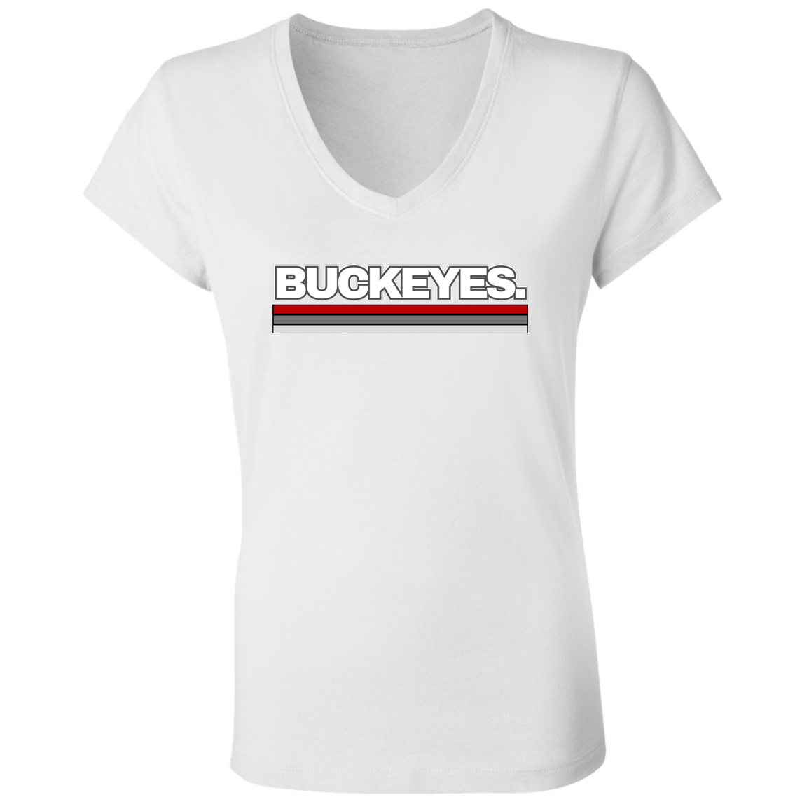 BUCKEYES. Ohio State Ladies' Jersey V-Neck T-Shirt